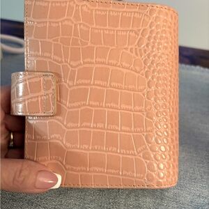 Croc leather pocket planner, blush moterm